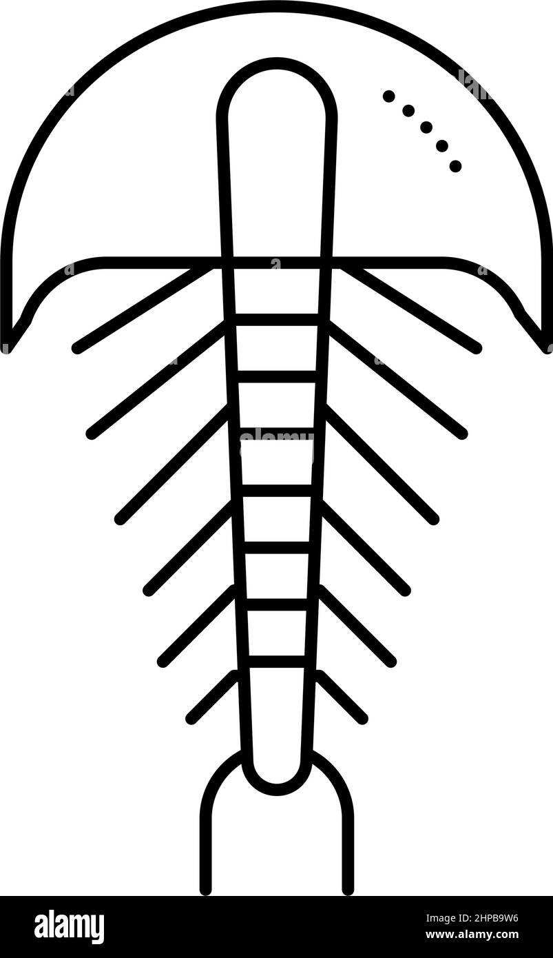 illustration vectorielle de l'icône représentant une ligne de crabes en fer à cheval Illustration de Vecteur