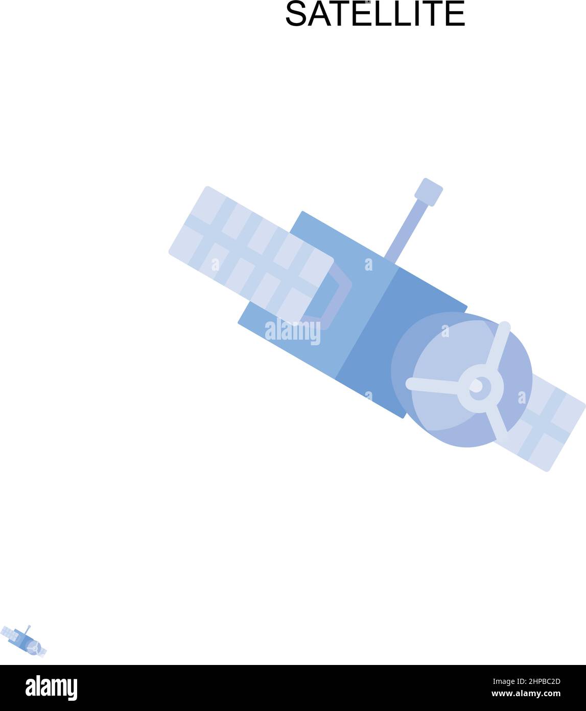 Icône vecteur simple satellite.Modèle de conception de symbole d'illustration pour élément d'interface utilisateur Web mobile. Illustration de Vecteur