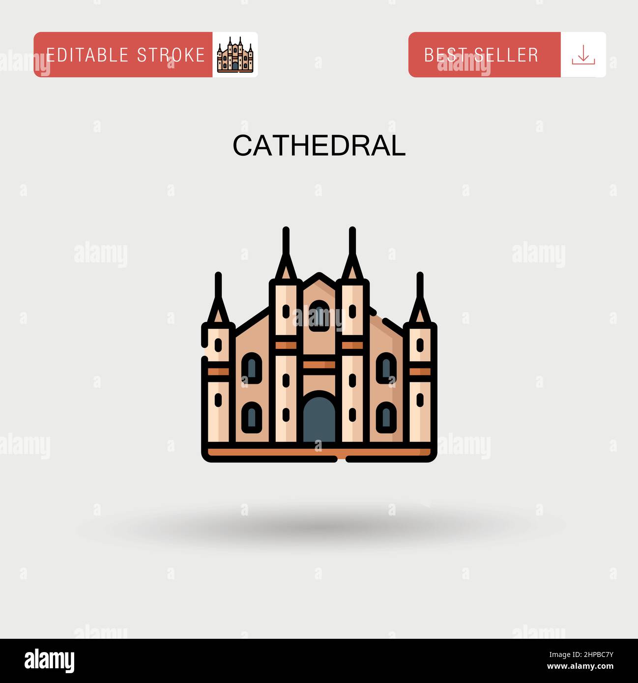 Icône de vecteur simple Cathedral. Illustration de Vecteur