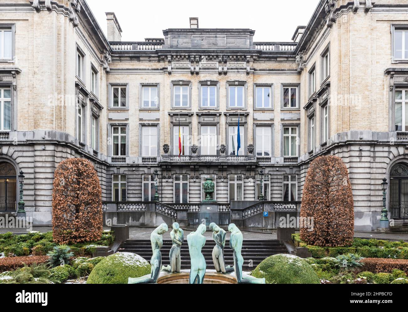 Bruxelles, Belgique - 02 01 2019 : façade de l'entrée des visiteurs du Parlement fédéral belge Banque D'Images