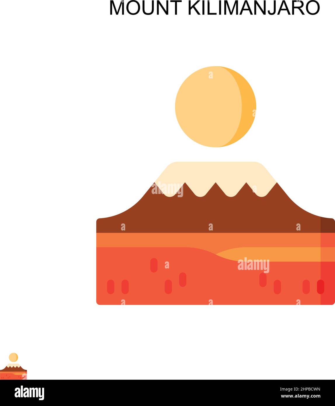 Mount kilimanjaro simple vector icône. Modèle de conception de symbole d'illustration pour élément d'interface utilisateur Web mobile. Illustration de Vecteur