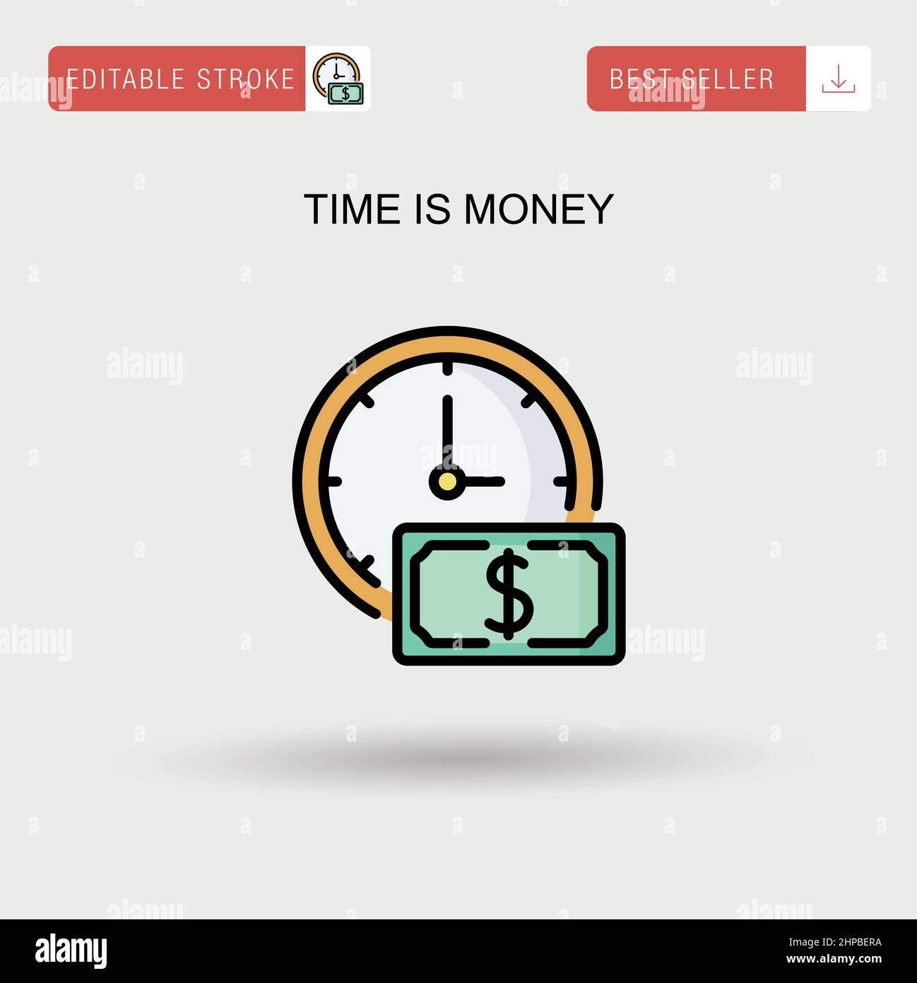 Le temps est l'argent simple icône de vecteur. Illustration de Vecteur