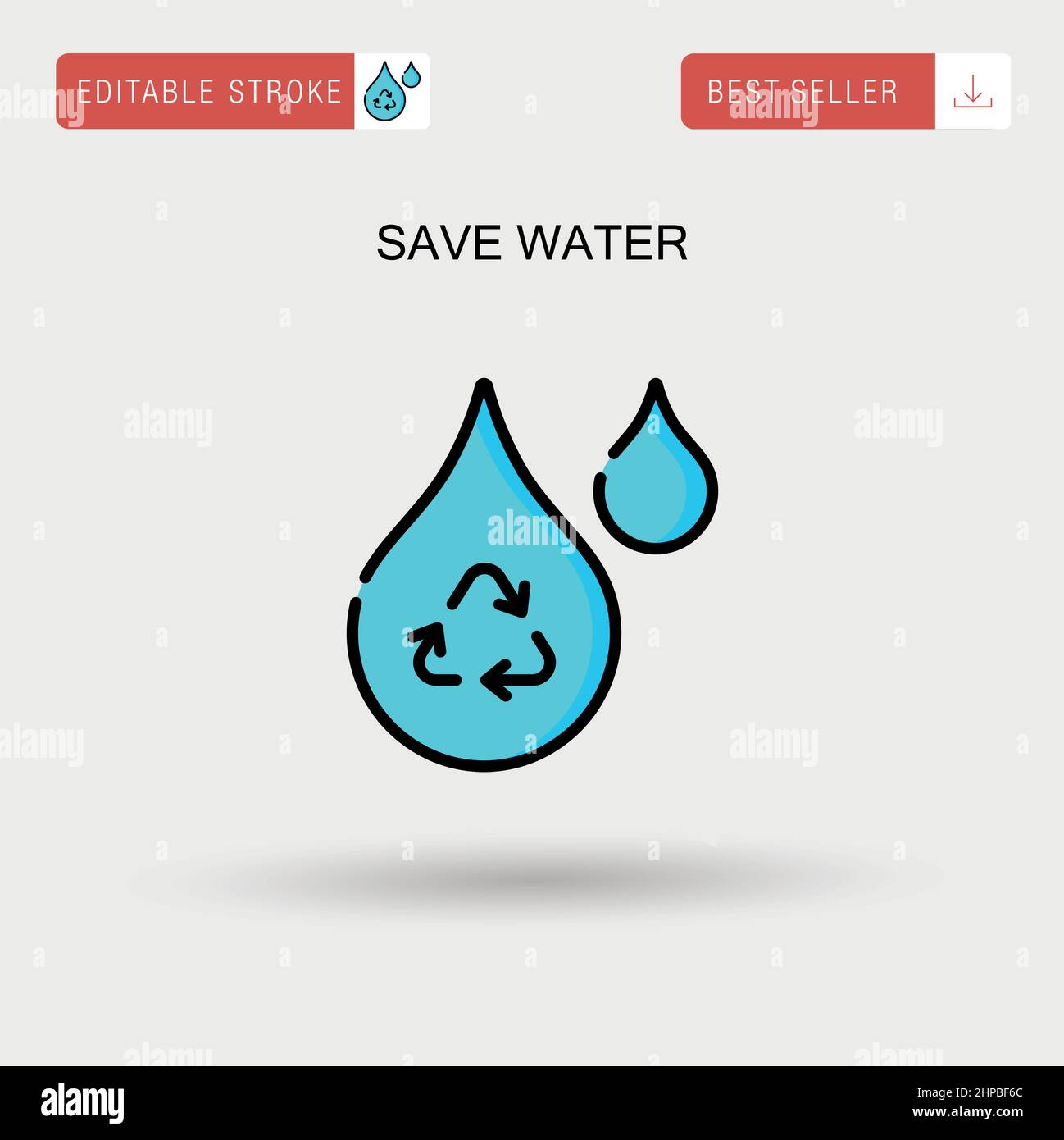Icône de vecteur simple d'économie d'eau. Illustration de Vecteur
