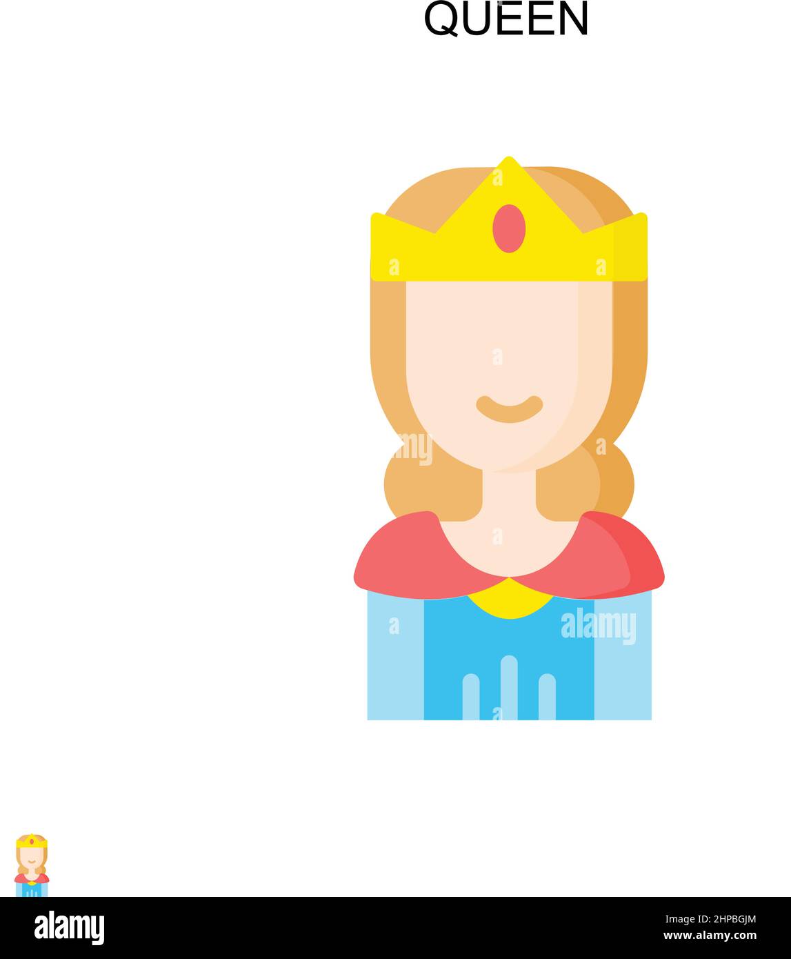 Icône de vecteur simple Queen.Modèle de conception de symbole d'illustration pour élément d'interface utilisateur Web mobile. Illustration de Vecteur