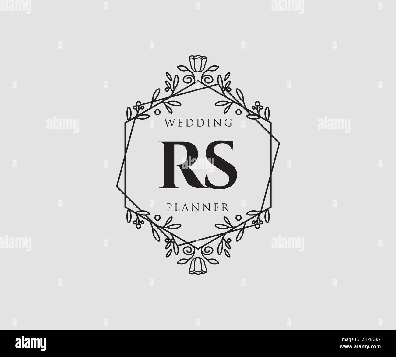 RS initiales lettre mariage monogramme collection logos, dessin à la main moderne minimaliste et modèles floraux pour cartes d'invitation, Save the Date, élégant Illustration de Vecteur