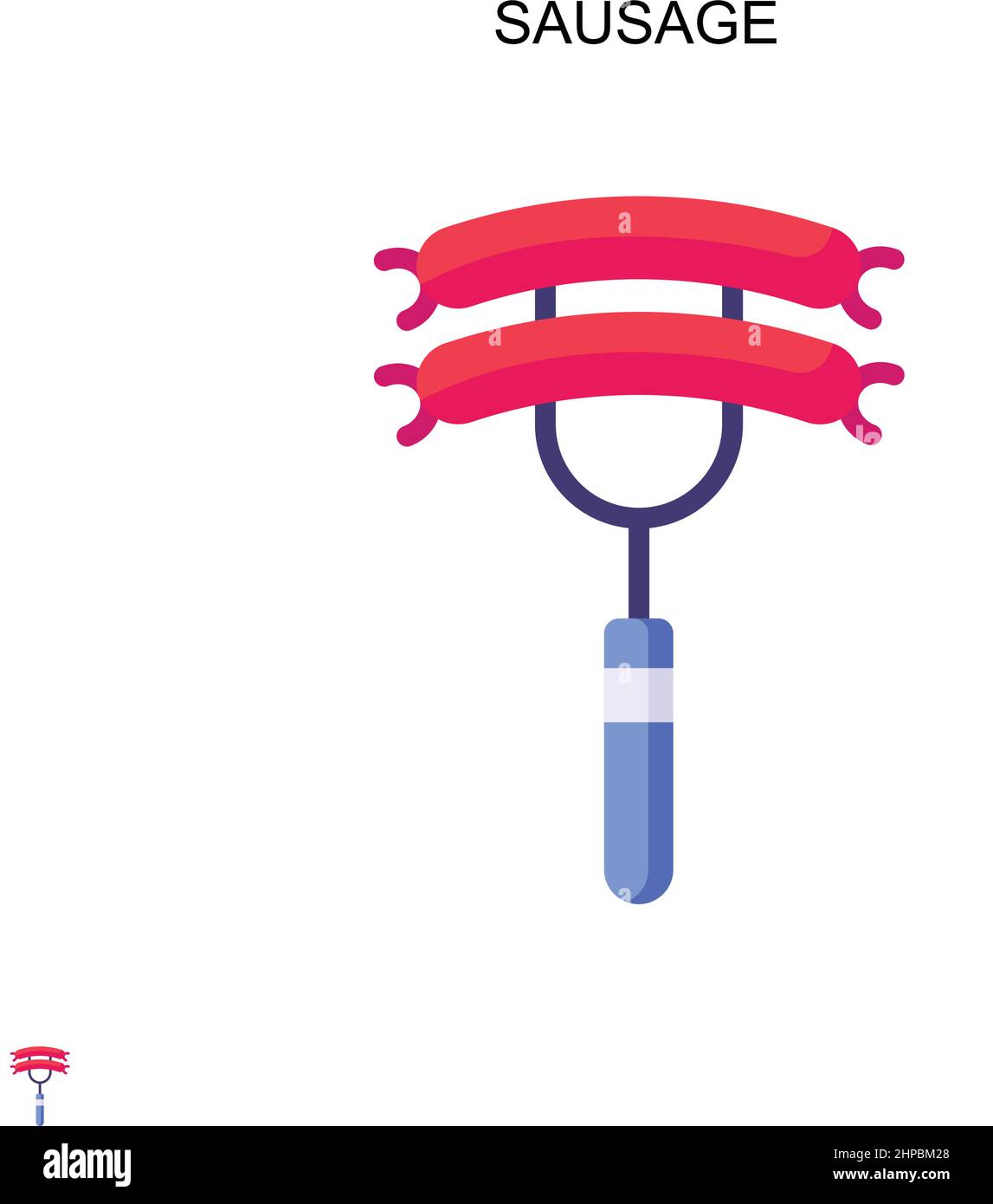 Icône de vecteur simple de saucisse.Modèle de conception de symbole d'illustration pour élément d'interface utilisateur Web mobile. Illustration de Vecteur
