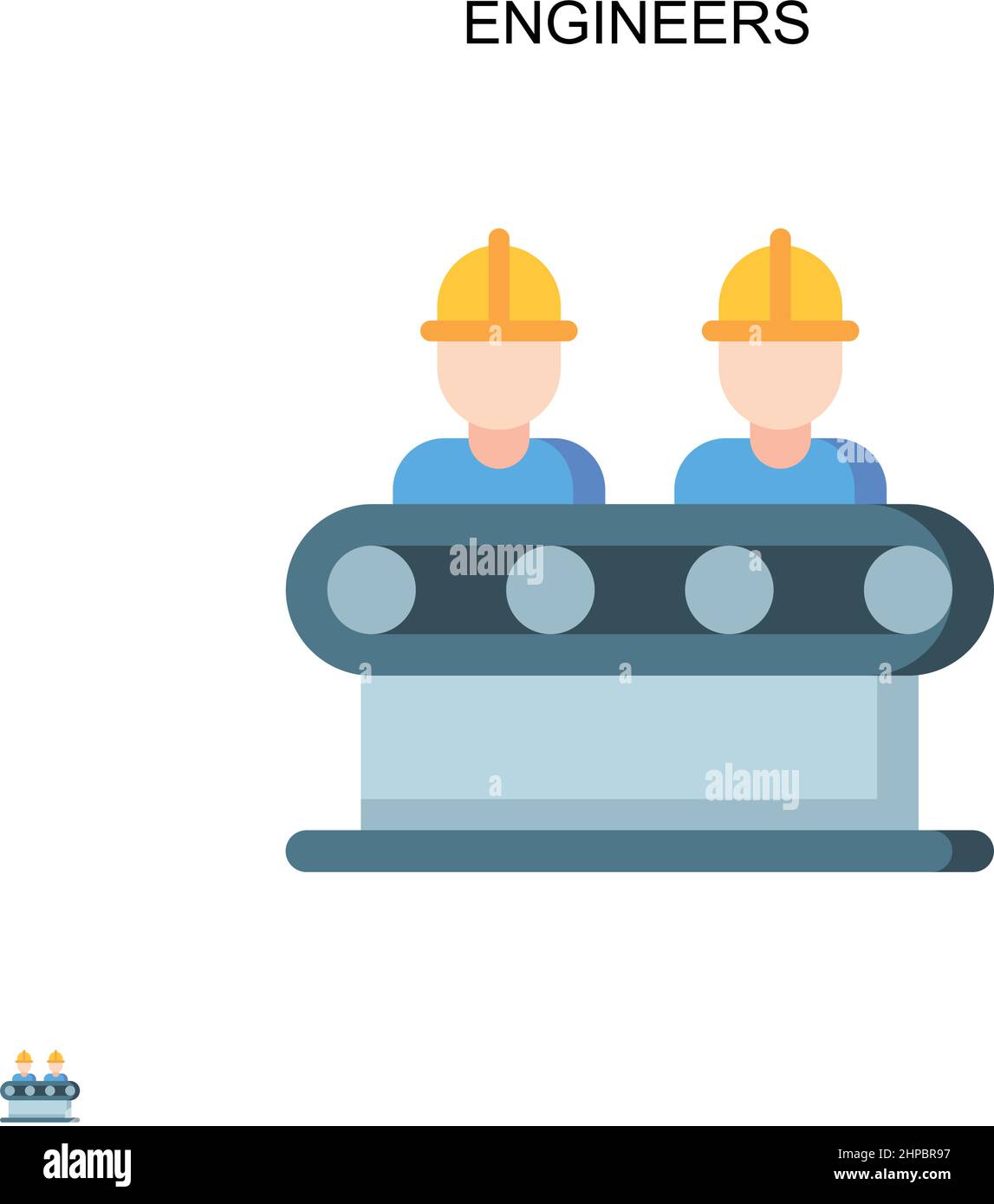 Icône de vecteur simple d'ingénieurs. Modèle de conception de symbole d'illustration pour élément d'interface utilisateur Web mobile. Illustration de Vecteur
