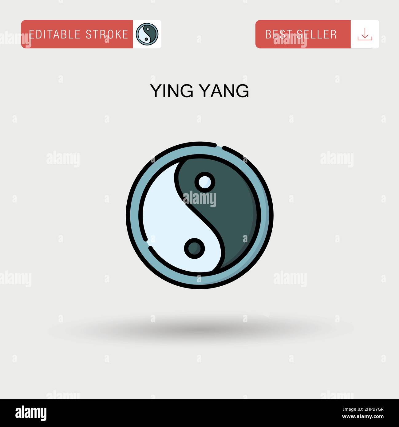 Ying yang icône de vecteur simple. Illustration de Vecteur