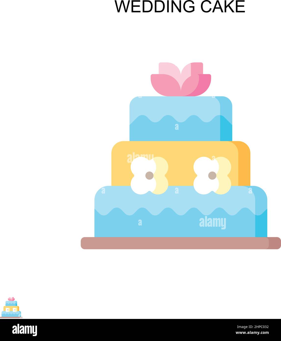Gâteau de mariage simple icône vectorielle.Modèle de conception de symbole d'illustration pour élément d'interface utilisateur Web mobile. Illustration de Vecteur
