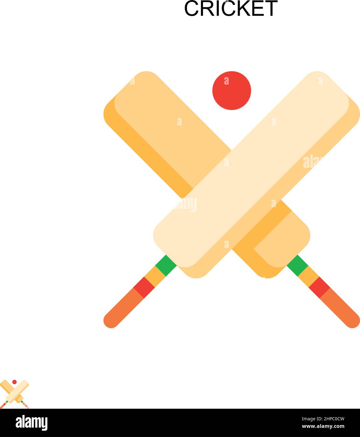 Icône de vecteur simple de cricket.Modèle de conception de symbole d'illustration pour élément d'interface utilisateur Web mobile. Illustration de Vecteur