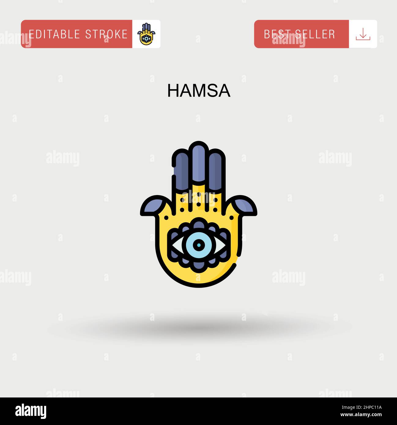 Icône de vecteur simple Hamsa. Illustration de Vecteur
