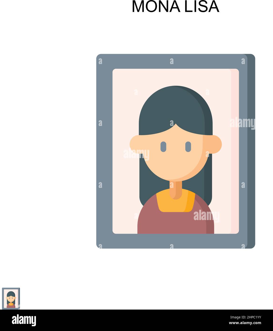 Mona lisa simple vecteur icône. Modèle de conception de symbole d'illustration pour élément d'interface utilisateur Web mobile. Illustration de Vecteur