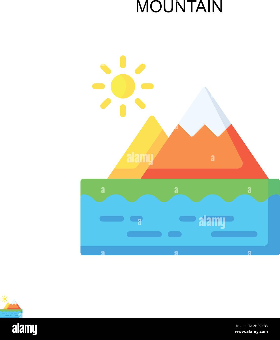 Icône de vecteur simple Mountain.Modèle de conception de symbole d'illustration pour élément d'interface utilisateur Web mobile. Illustration de Vecteur