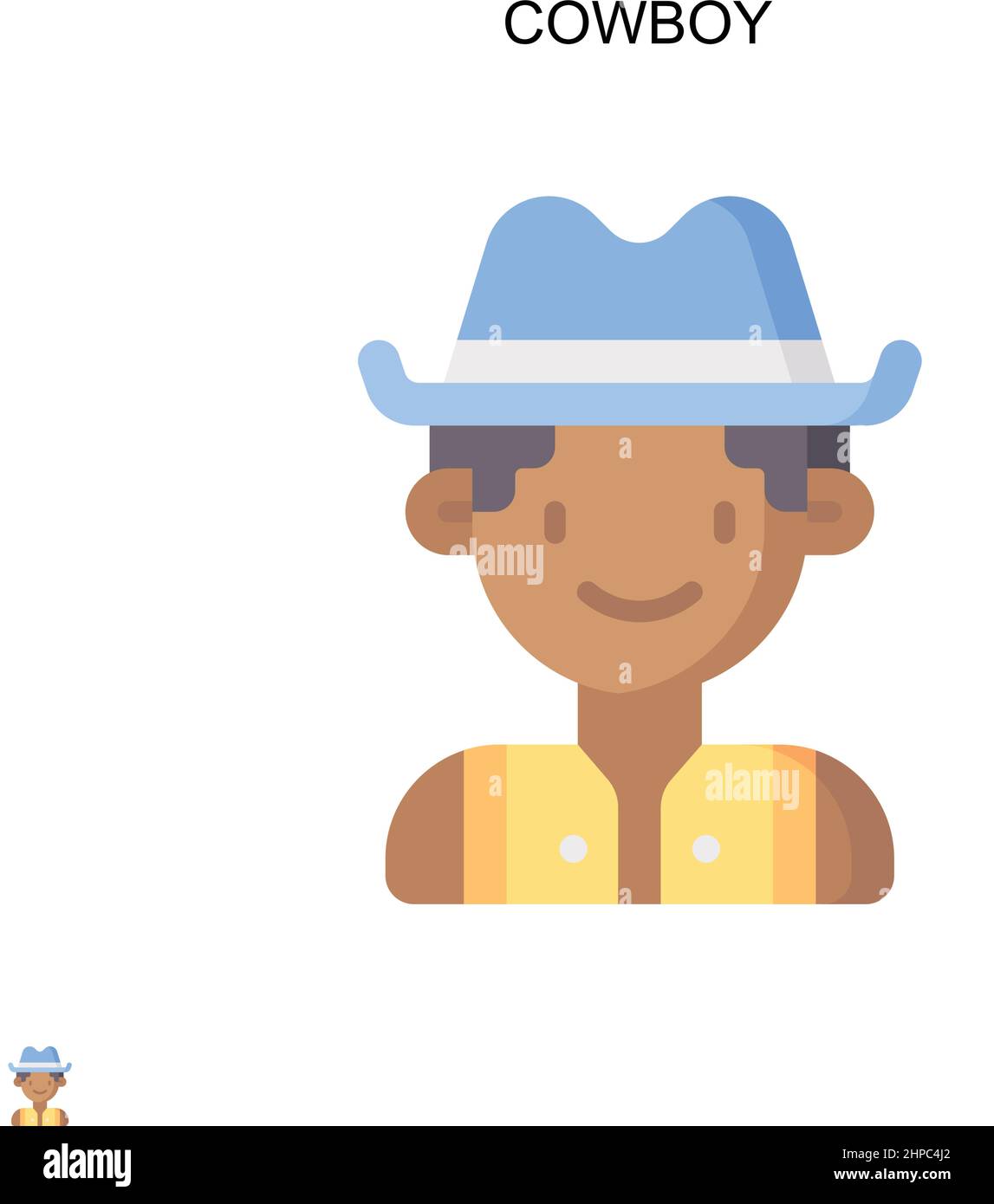 Cowboy simple vecteur icône.Modèle de conception de symbole d'illustration pour élément d'interface utilisateur Web mobile. Illustration de Vecteur