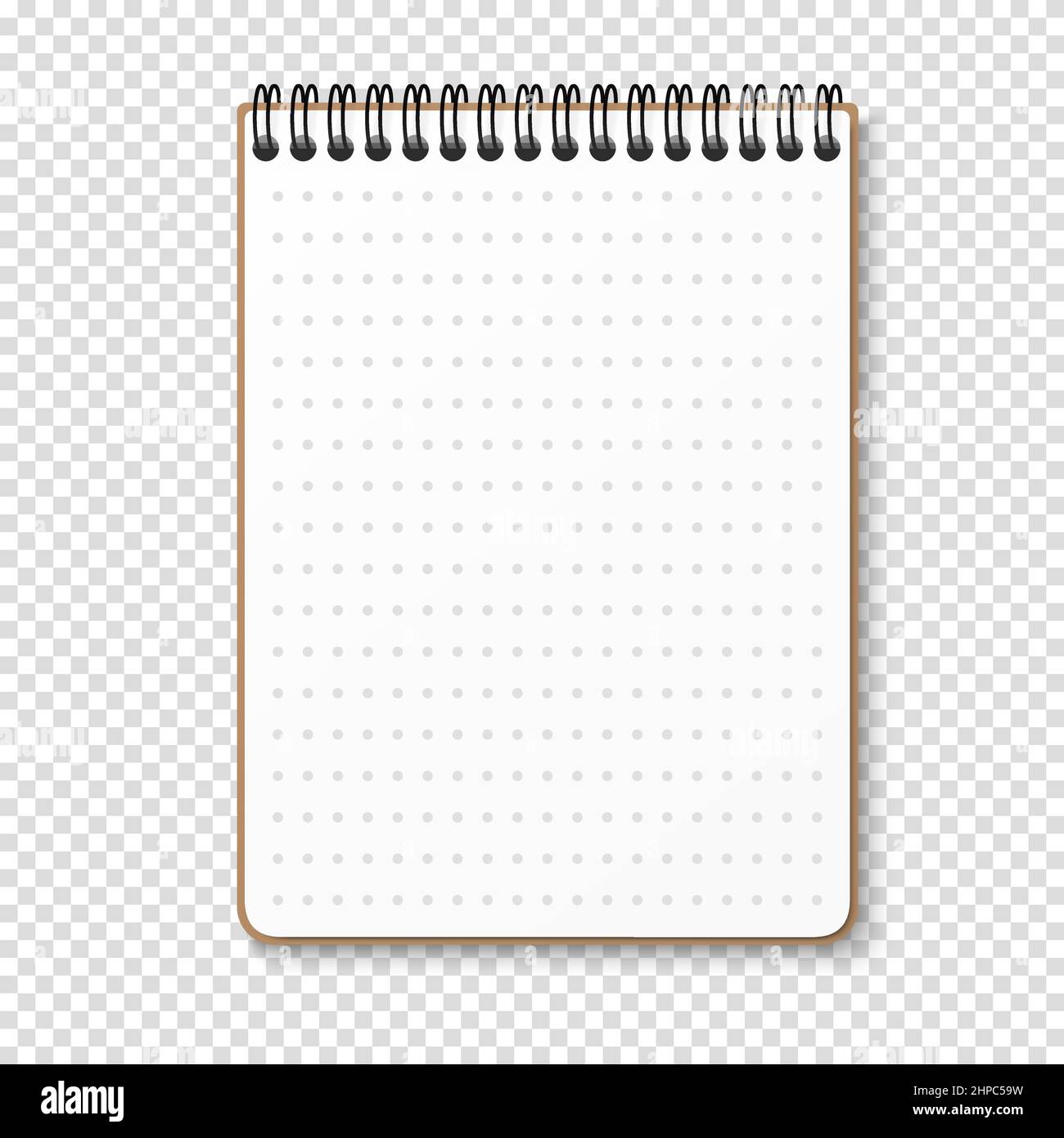 Bloc-notes avec spirale à ressort horizontale. Carnet avec feuille blanche en pointillés. Illustration vectorielle sur fond transparent. Illustration de Vecteur Bloc-notes avec spirale à ressort horizontale. Carnet avec feuille blanche en pointillés. Illustration vectorielle sur fond transparent. Illustration de Vecteur