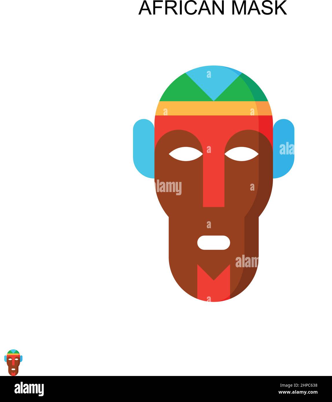 Icône de vecteur simple masque africain. Modèle de conception de symbole d'illustration pour élément d'interface utilisateur Web mobile. Illustration de Vecteur