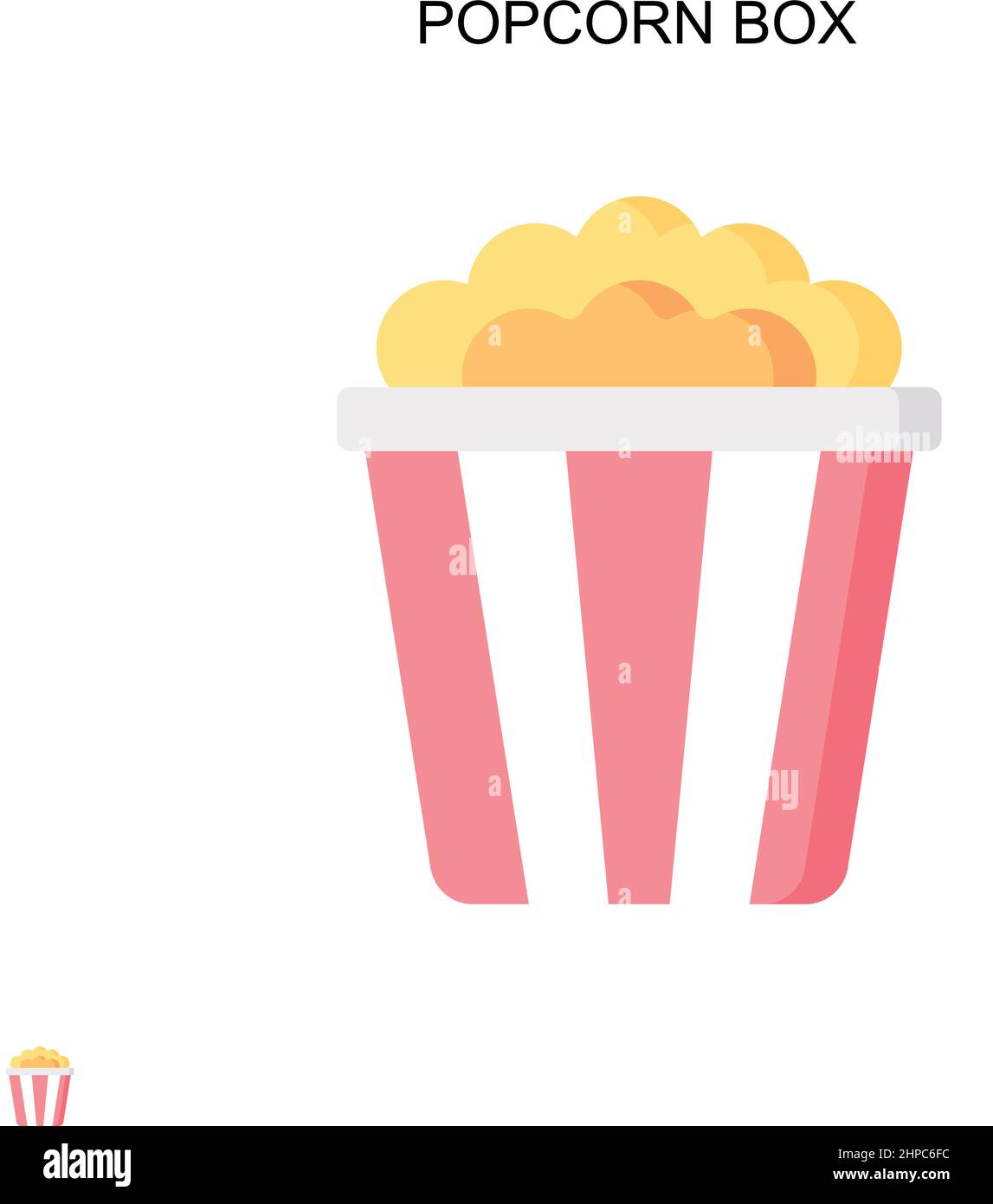 Icône de vecteur simple de boîte de pop-corn. Modèle de conception de symbole d'illustration pour élément d'interface utilisateur Web mobile. Illustration de Vecteur