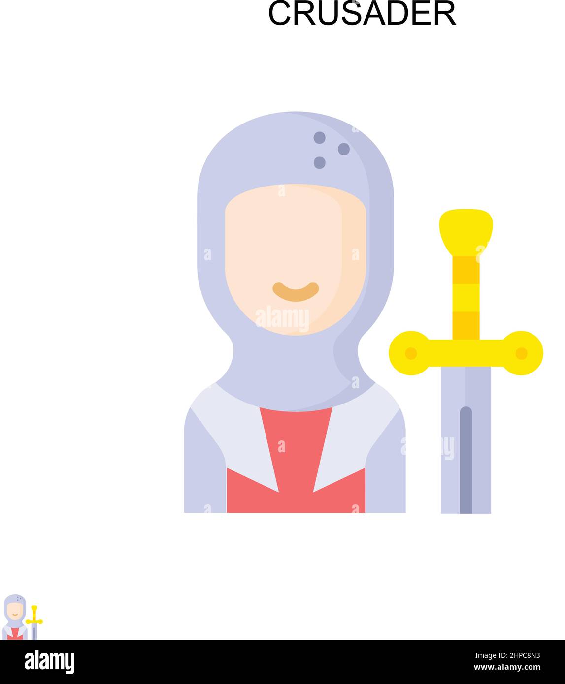 Icône de vecteur simple Crusader. Modèle de conception de symbole d'illustration pour élément d'interface utilisateur Web mobile. Illustration de Vecteur