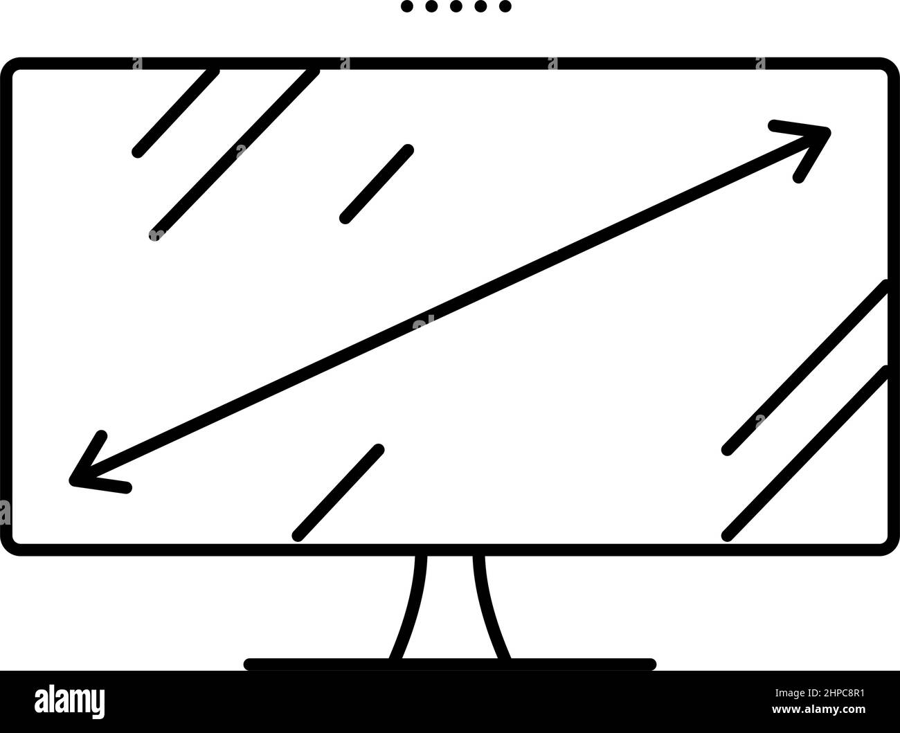 illustration vectorielle de l'icône de la ligne diagonale du moniteur de l'ordinateur Illustration de Vecteur
