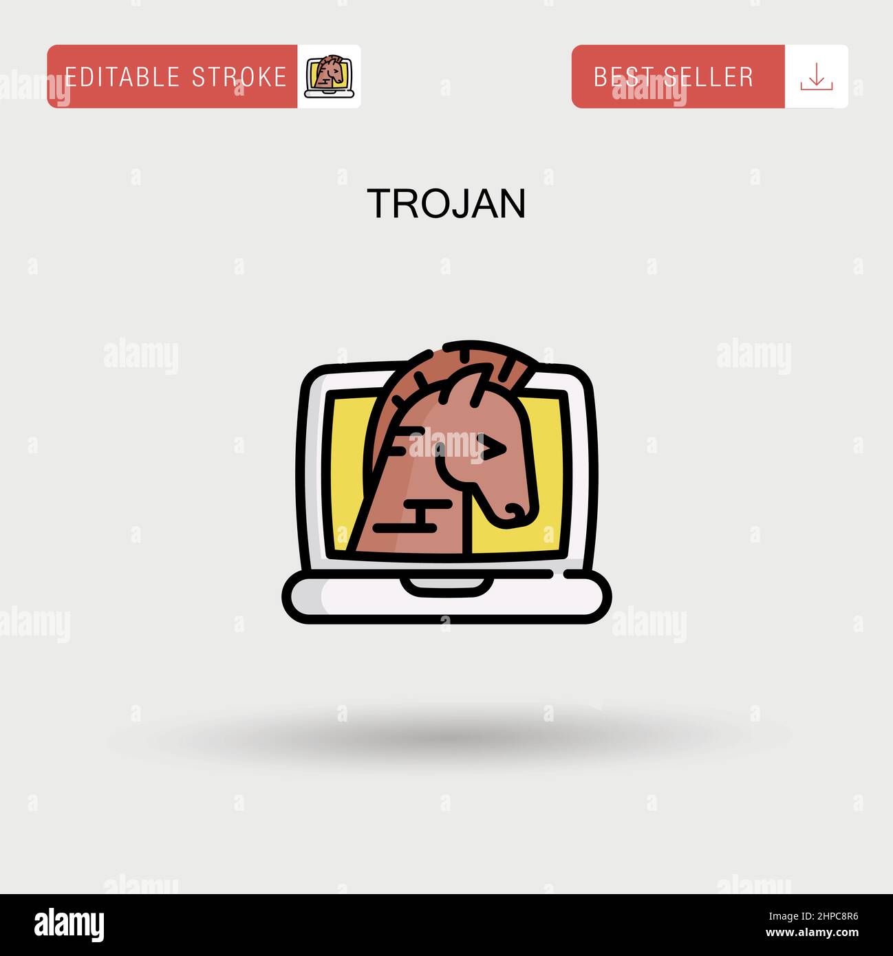 Icône de vecteur simple Trojan. Illustration de Vecteur