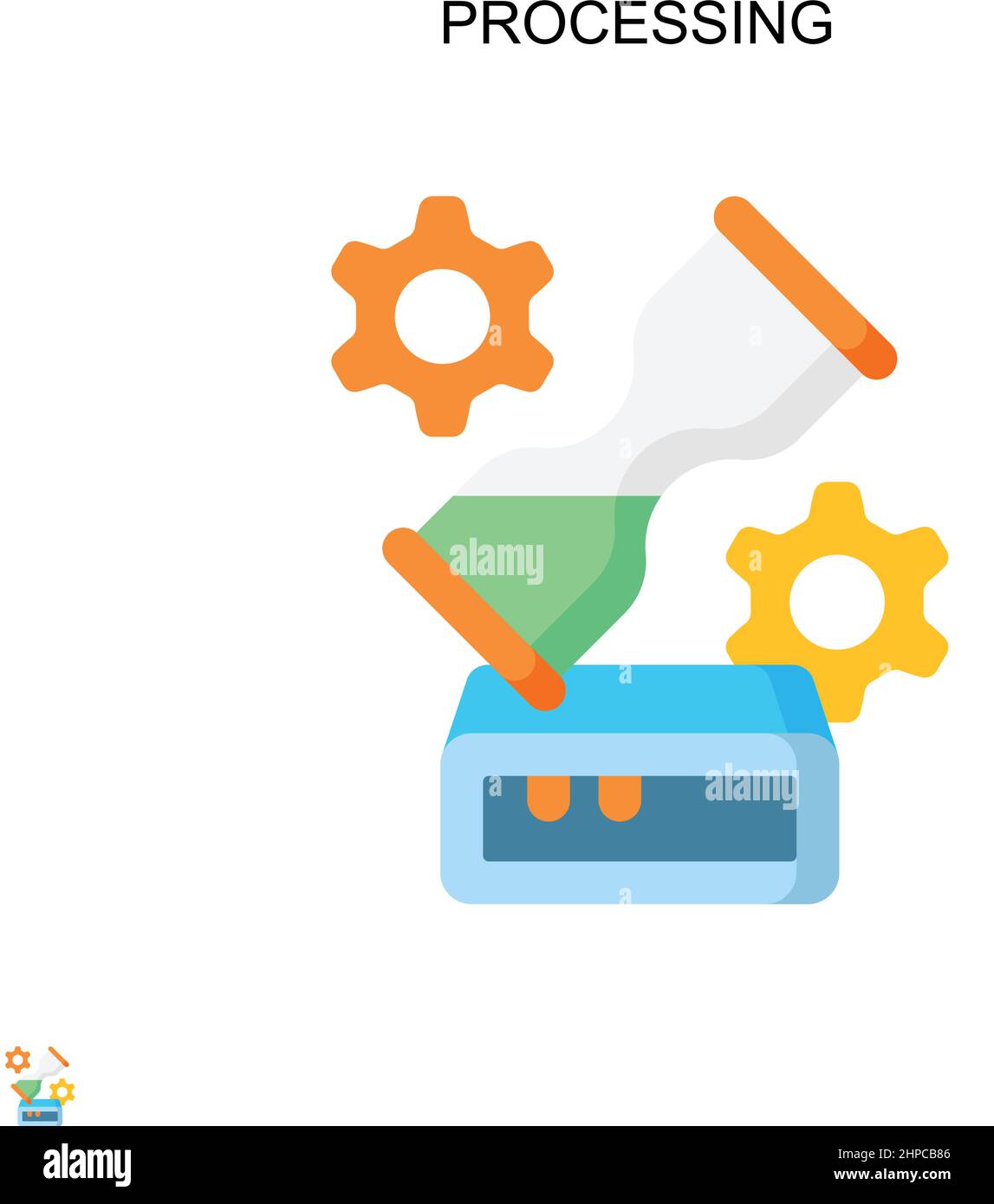 Traitement de l'icône de vecteur simple. Modèle de conception de symbole d'illustration pour élément d'interface utilisateur Web mobile. Illustration de Vecteur
