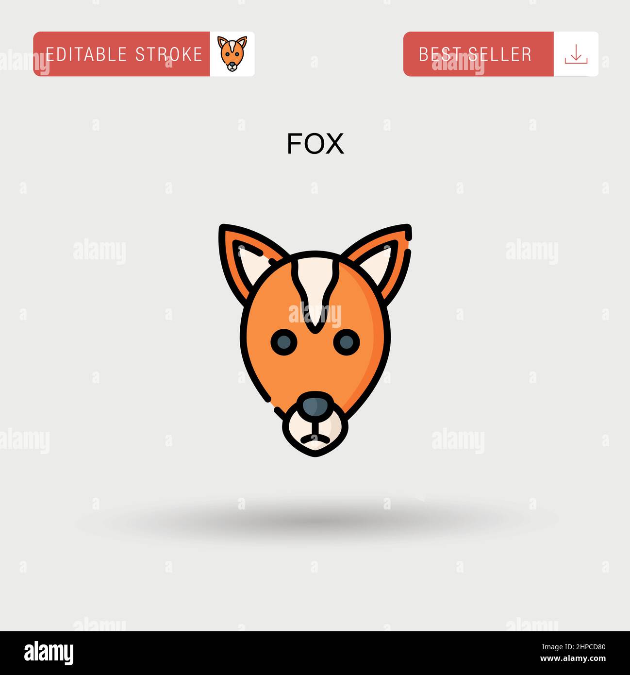 Icône de vecteur simple Fox. Illustration de Vecteur