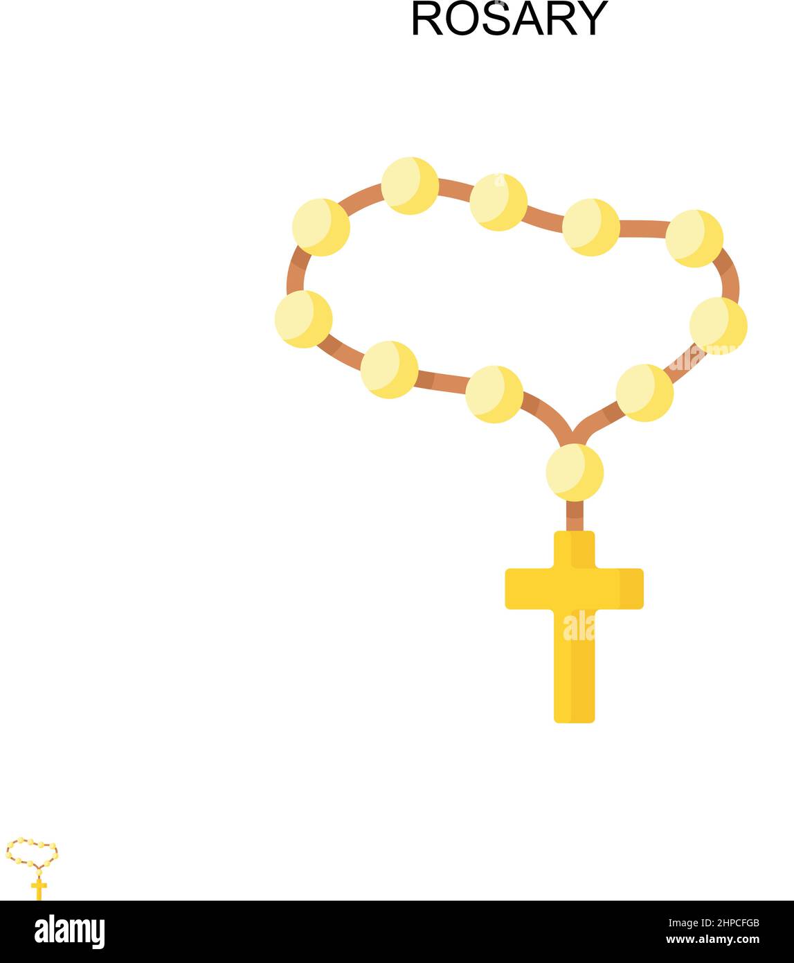 Icône de vecteur simple Rosary. Modèle de conception de symbole d'illustration pour élément d'interface utilisateur Web mobile. Illustration de Vecteur
