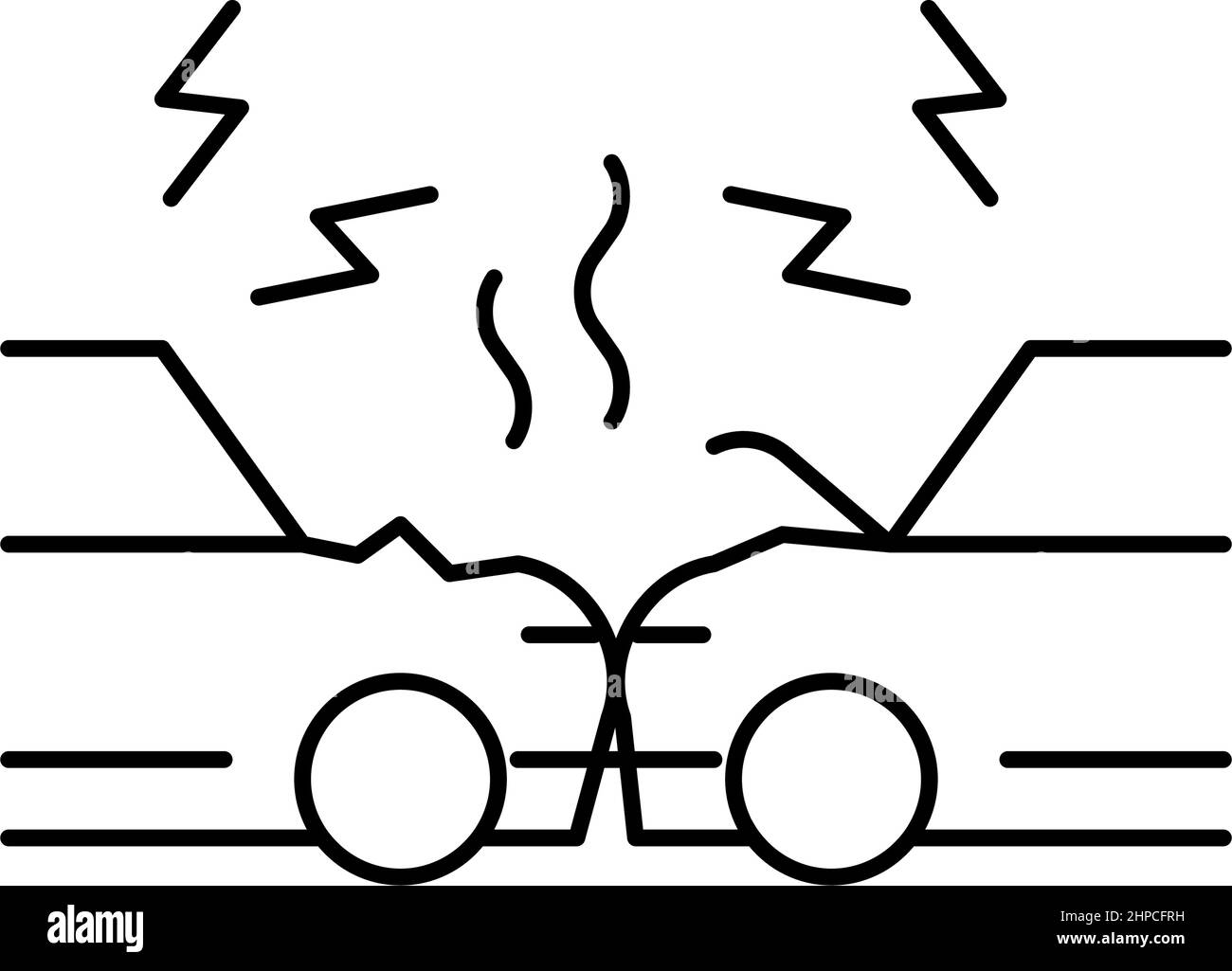 illustration vectorielle d'icône de ligne d'accident de voiture Illustration de Vecteur