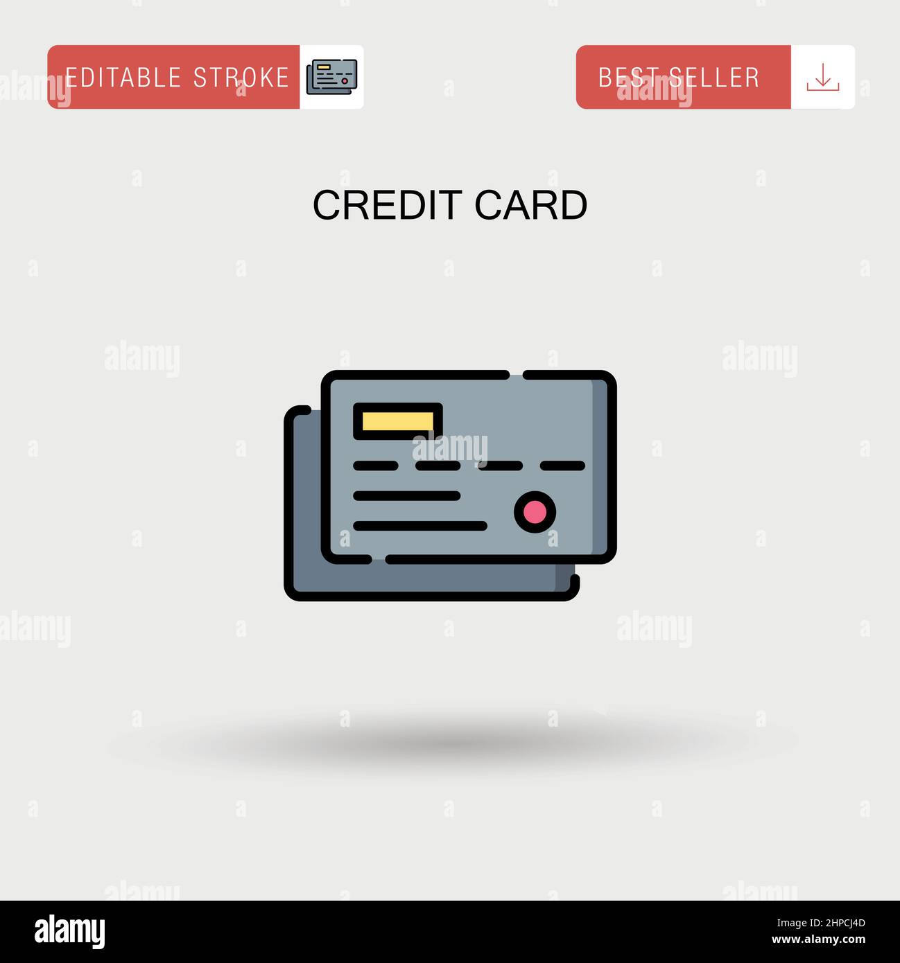 Icône de vecteur simple de carte de crédit. Illustration de Vecteur
