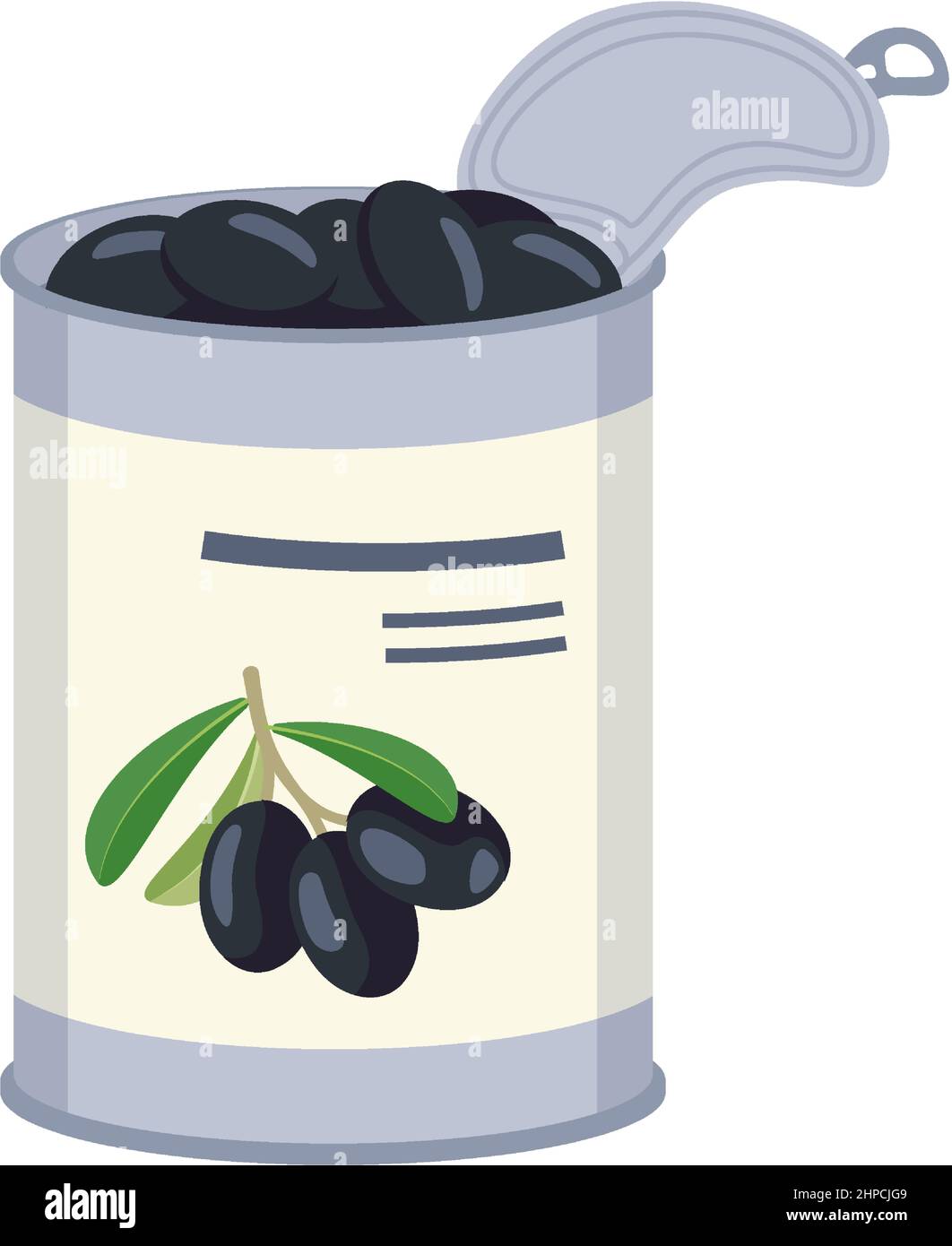Olives sombres dans un moule ouvert. Plats grecs traditionnels préparés, délicieux hors-d'œuvre. Illustration vectorielle plate Illustration de Vecteur