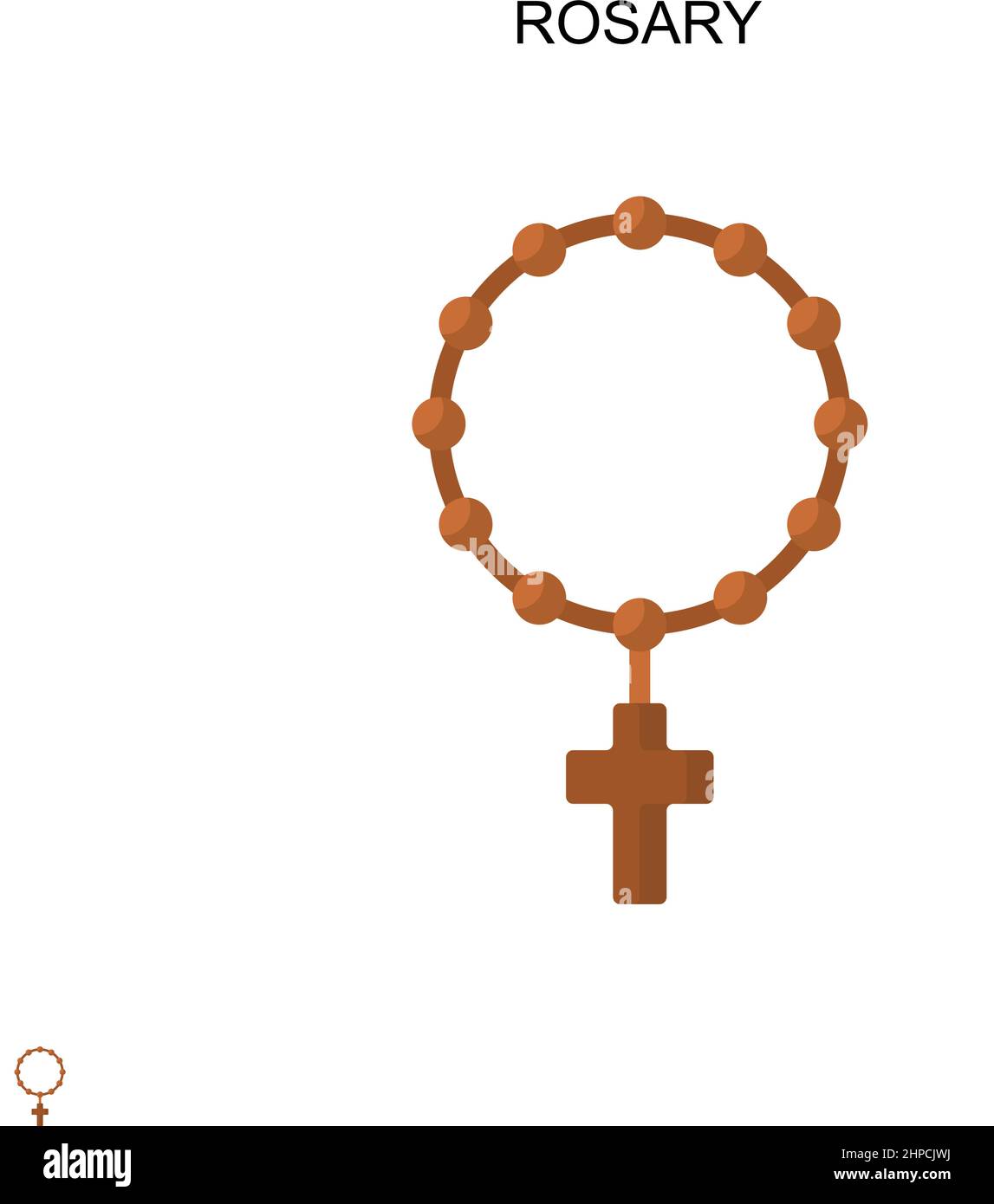 Icône de vecteur simple Rosary. Modèle de conception de symbole d'illustration pour élément d'interface utilisateur Web mobile. Illustration de Vecteur