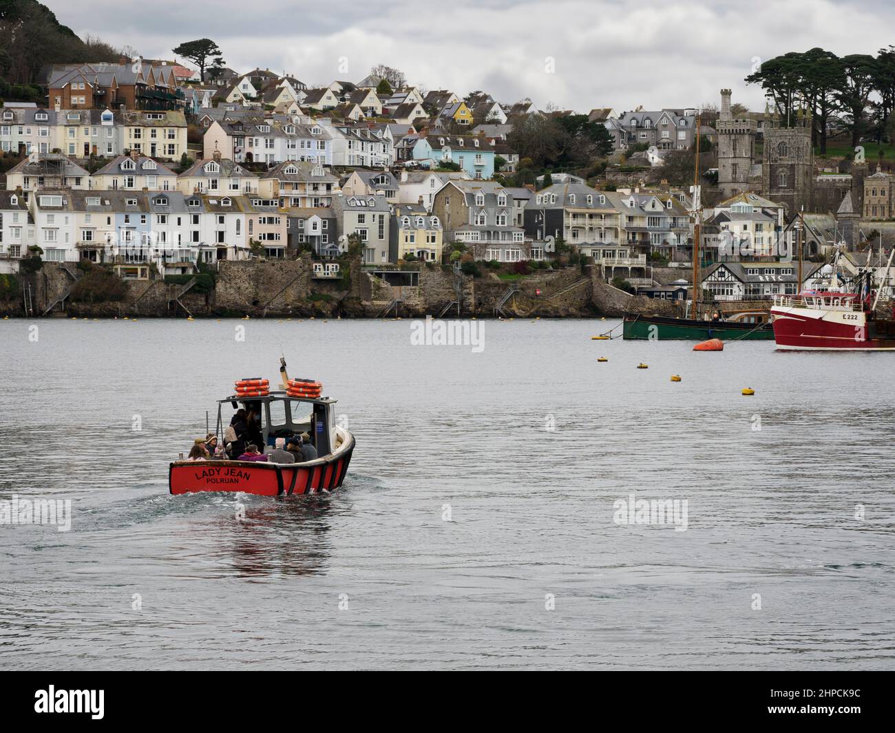 Ferry de Polruan à Fowey, en direction de Fowey, Cornwall, Royaume-Uni Banque D'Images