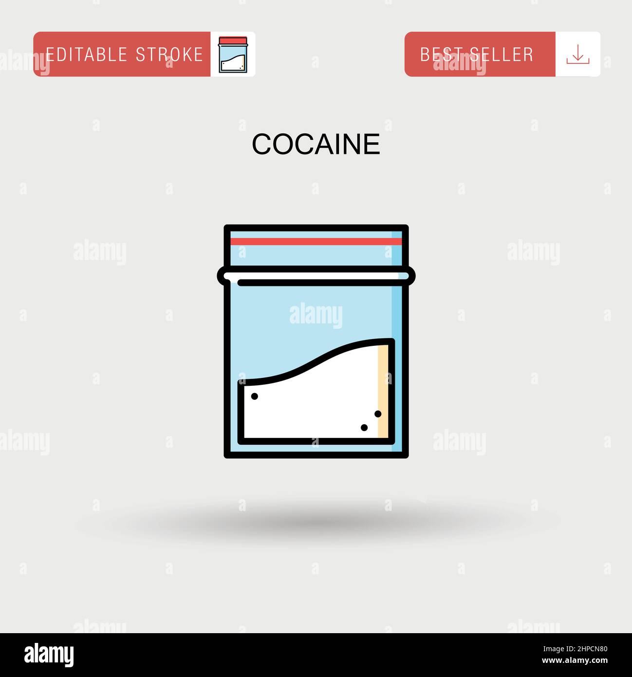 Icône de vecteur simple de cocaïne. Illustration de Vecteur