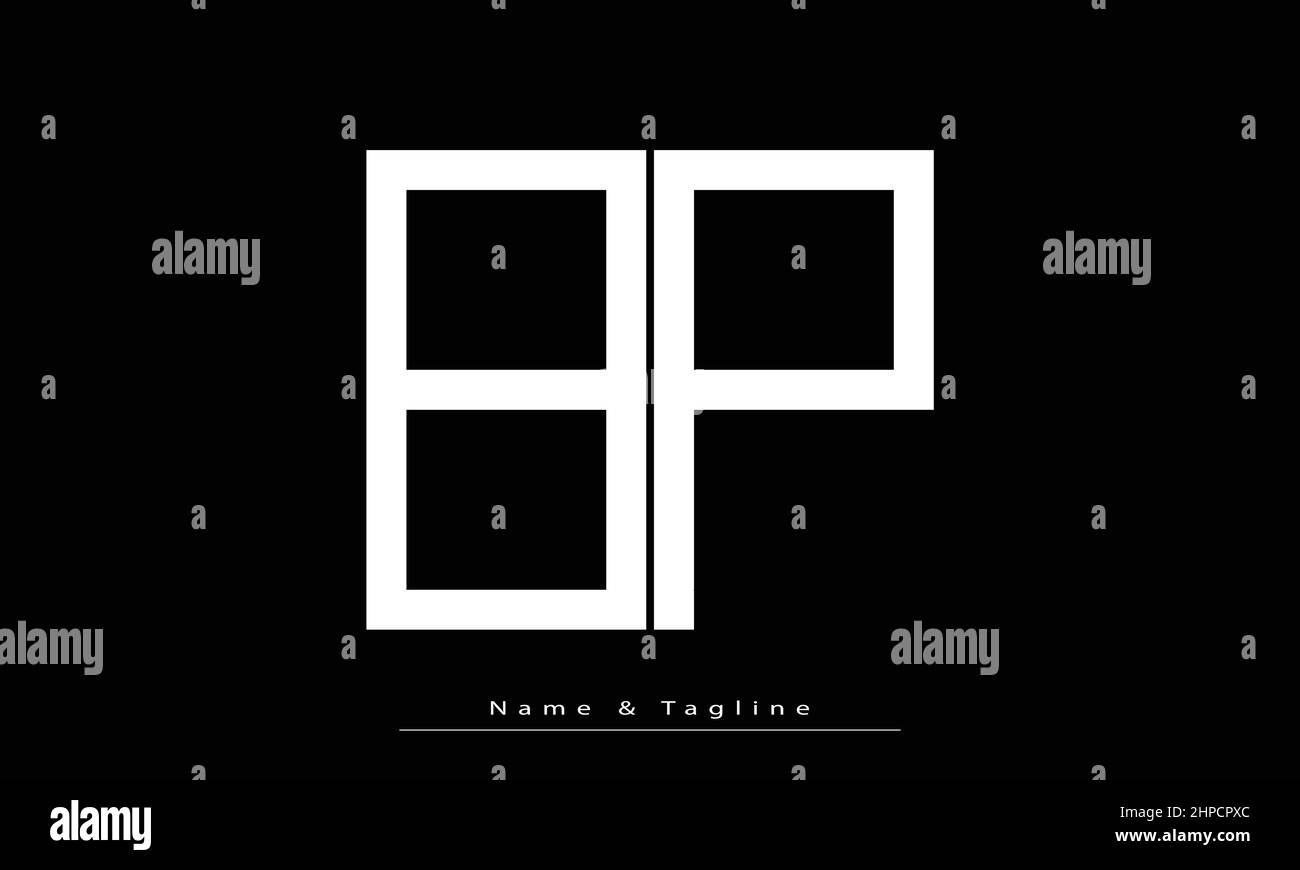 Lettres de l'alphabet initiales Monogram logo BP, PB Illustration de Vecteur