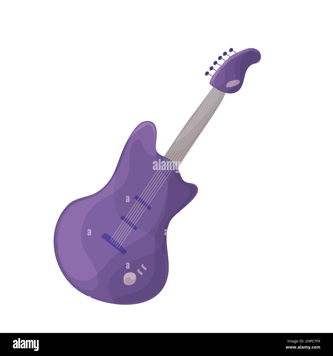 Guitare électrique violet icône. Caricature de guitare électrique violet icône vecteur pour la conception web isolé sur fond blanc Illustration de Vecteur