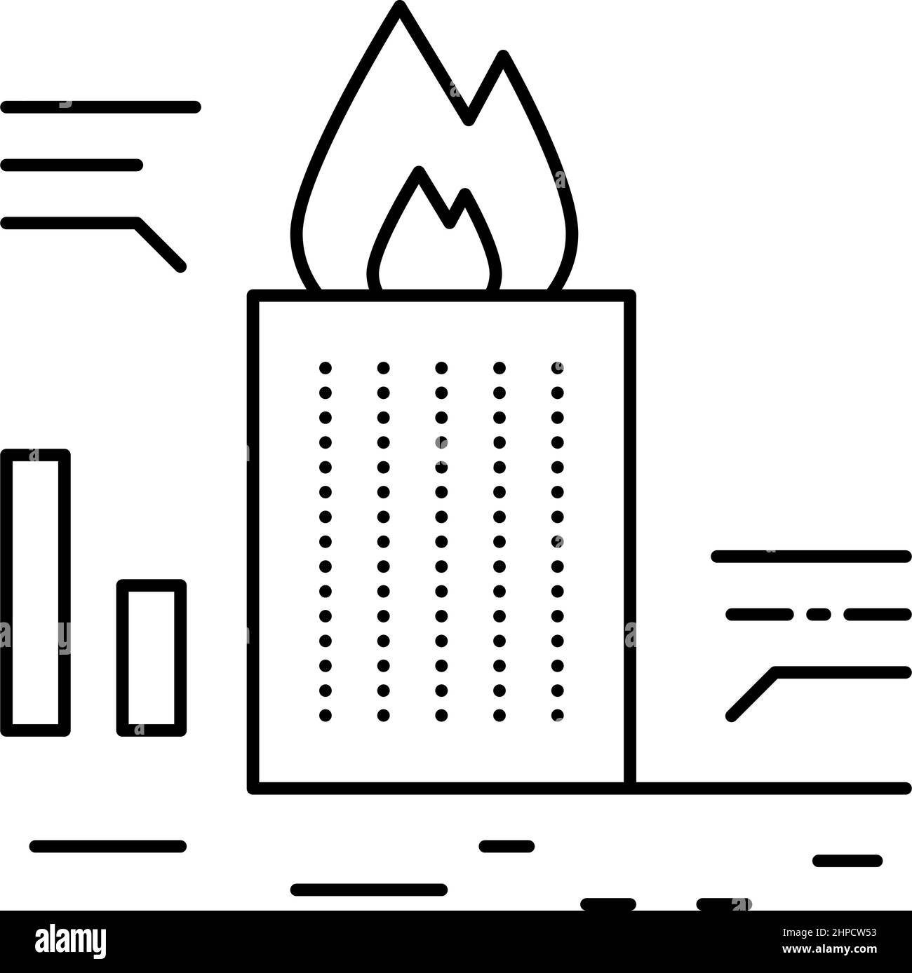 illustration vectorielle de l'icône de ligne de test d'incendie du gratte-ciel Illustration de Vecteur