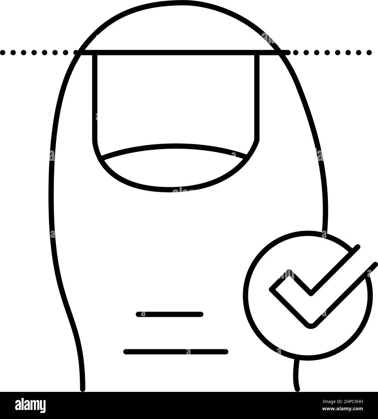 illustration vectorielle de l'icône de la ligne d'ongle coupée correcte Illustration de Vecteur