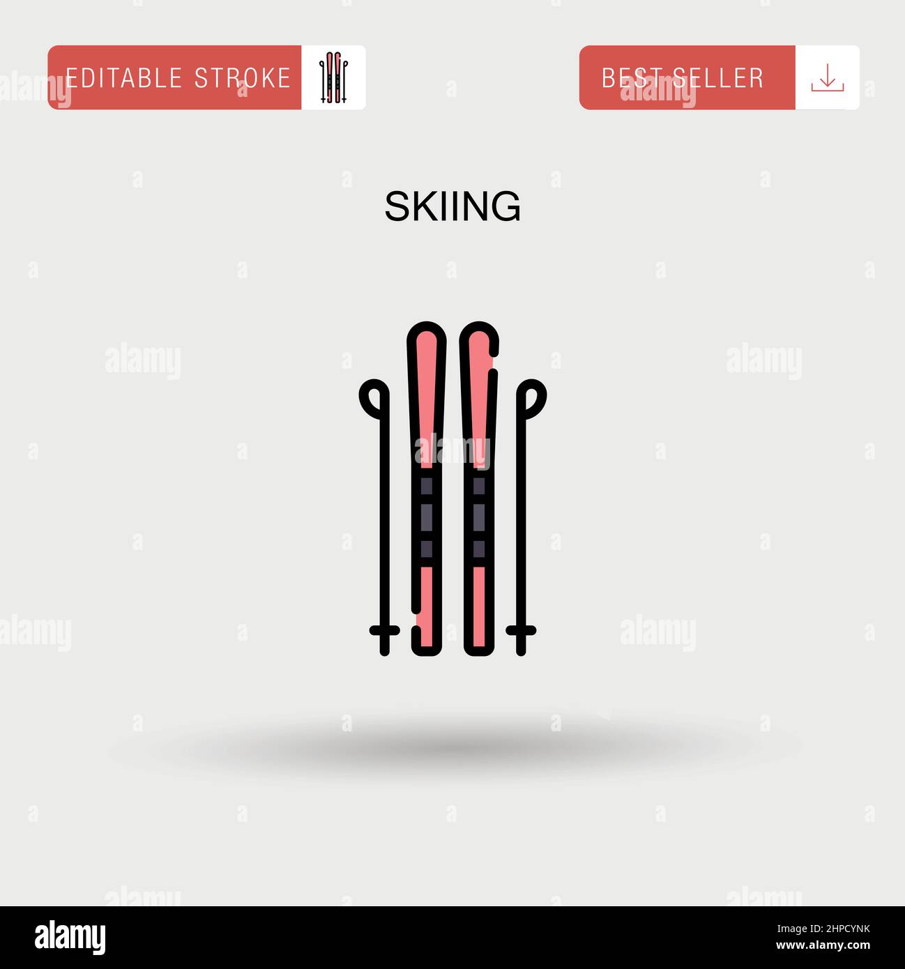 Ski simple vecteur icône. Illustration de Vecteur