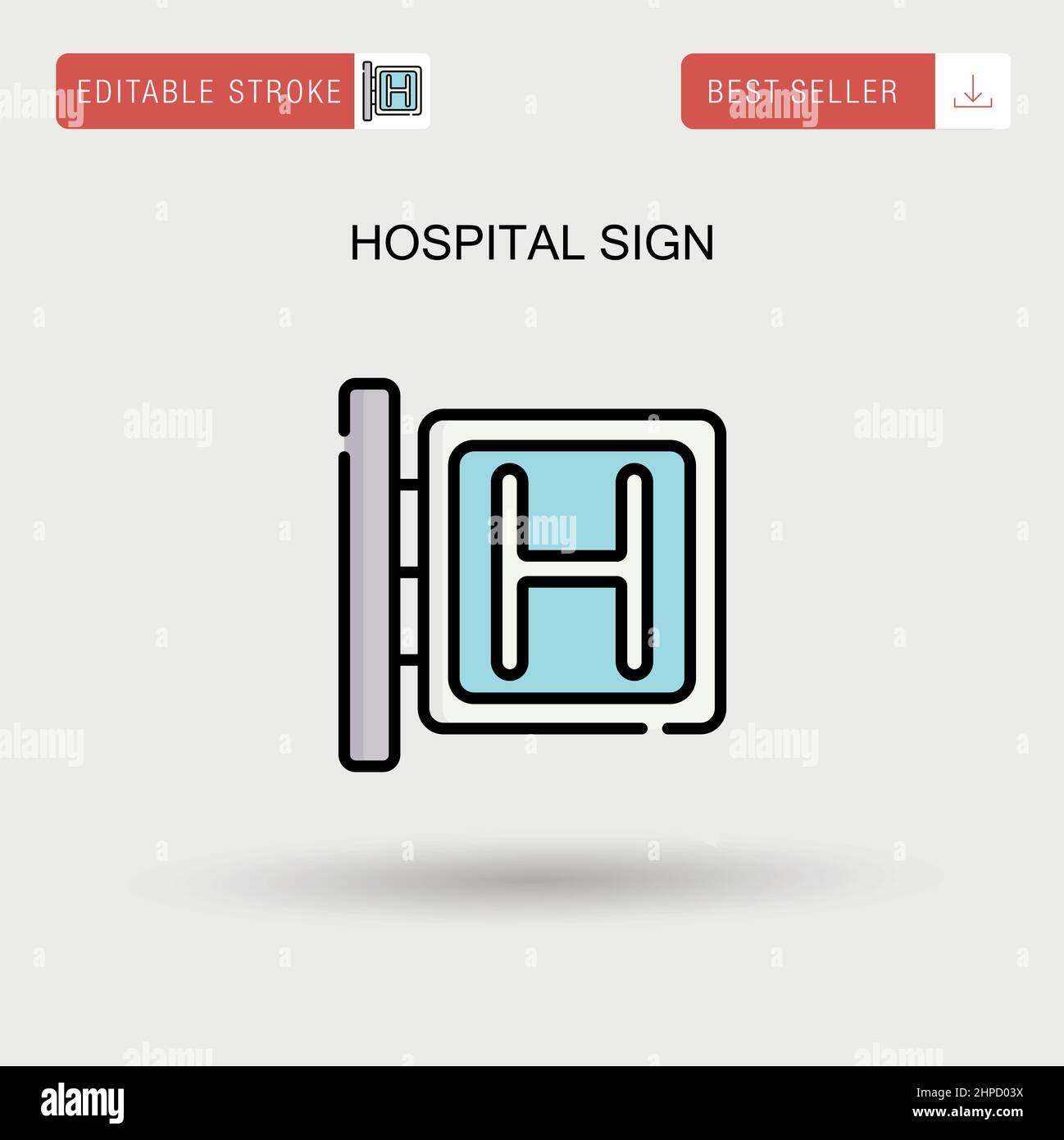 Icône de vecteur simple du signe de l'hôpital. Illustration de Vecteur