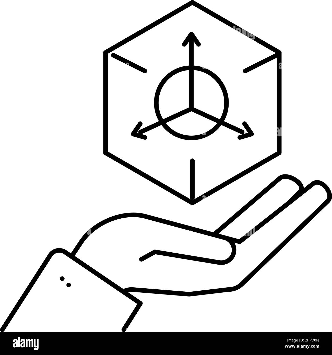 icône de ligne de modélisation 3d symbole d'illustration vectorielle ...