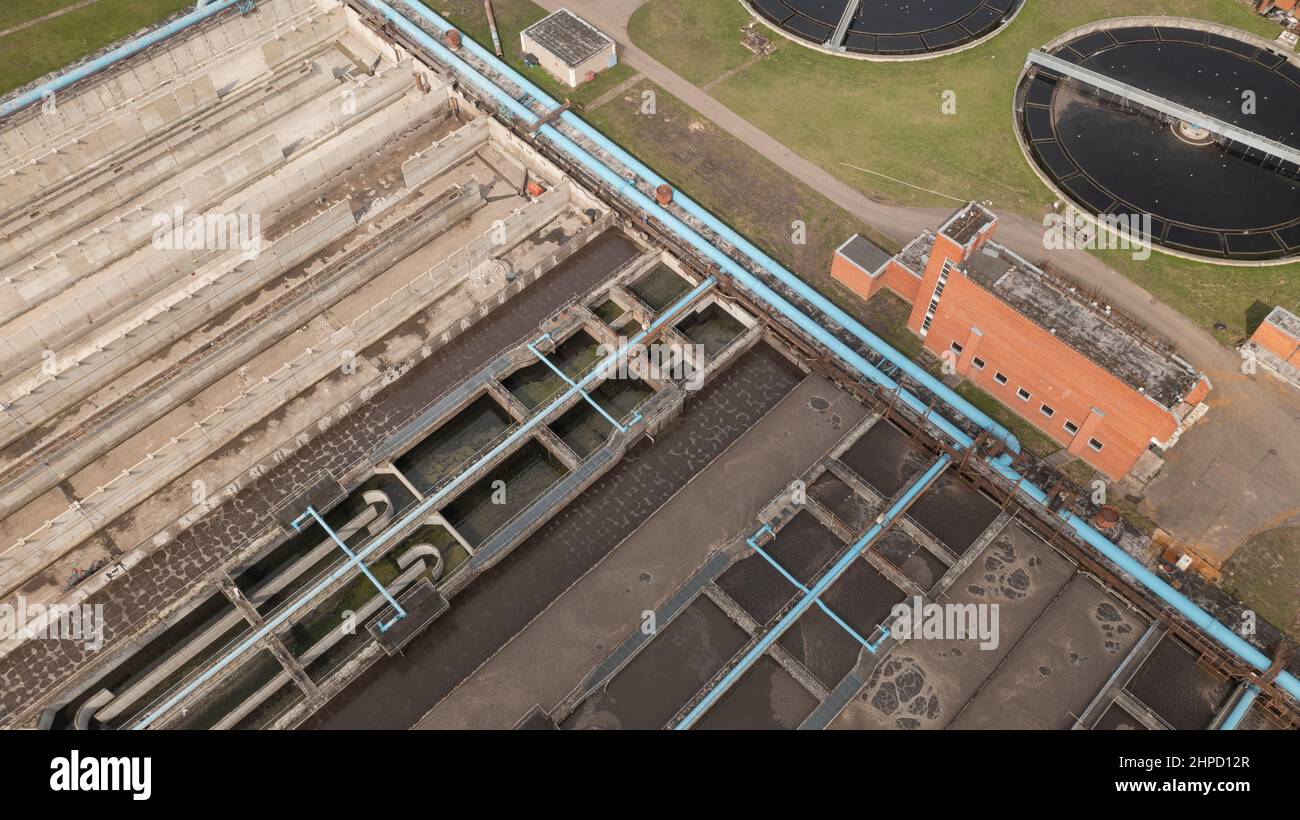 Réservoir de décontamination des eaux usées et des eaux usées Banque D'Images