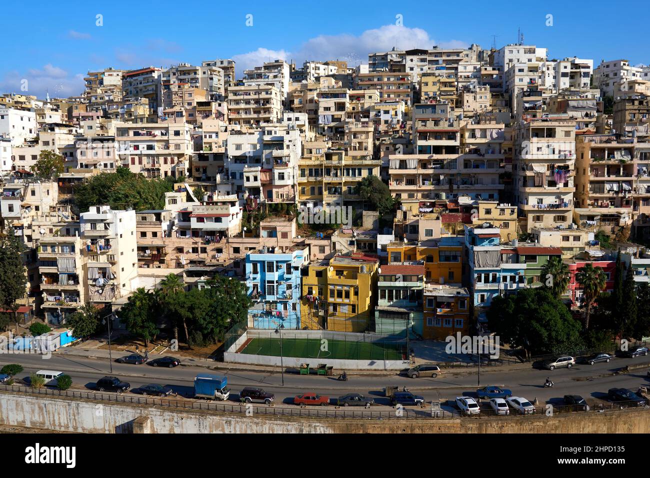 Petite arène de football à Tripoli, au nord du Liban Banque D'Images