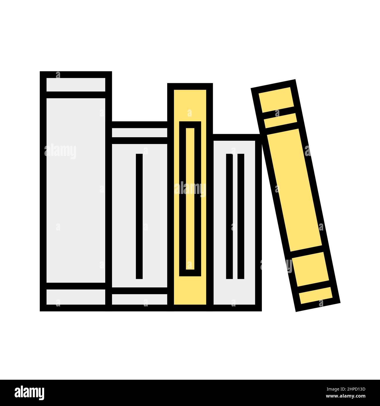 Livres sur l'étagère - plat simple icône. Illustration vectorielle de la pile de livres isolée de l'arrière-plan. Illustration de Vecteur