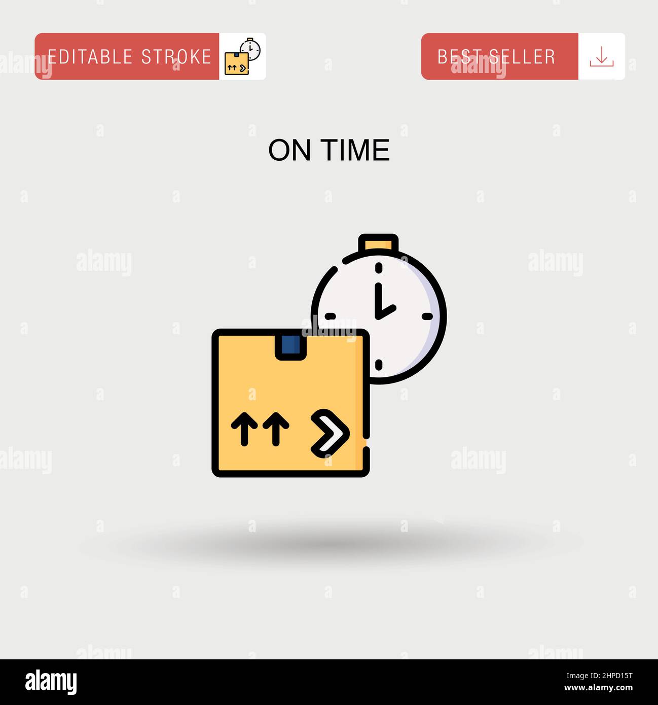 Icône de vecteur simple On Time. Illustration de Vecteur