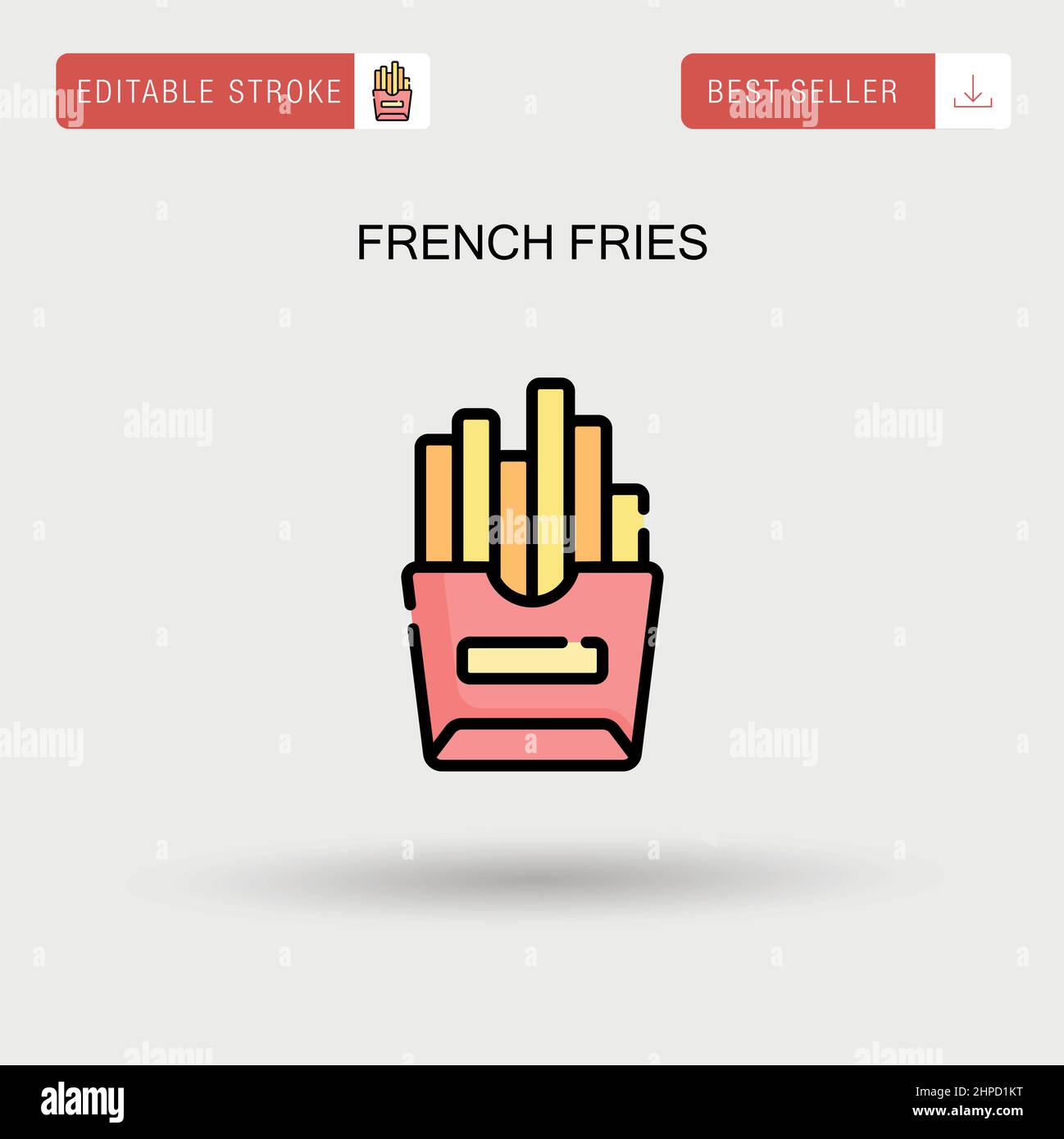 Icône de vecteur simple frites. Illustration de Vecteur