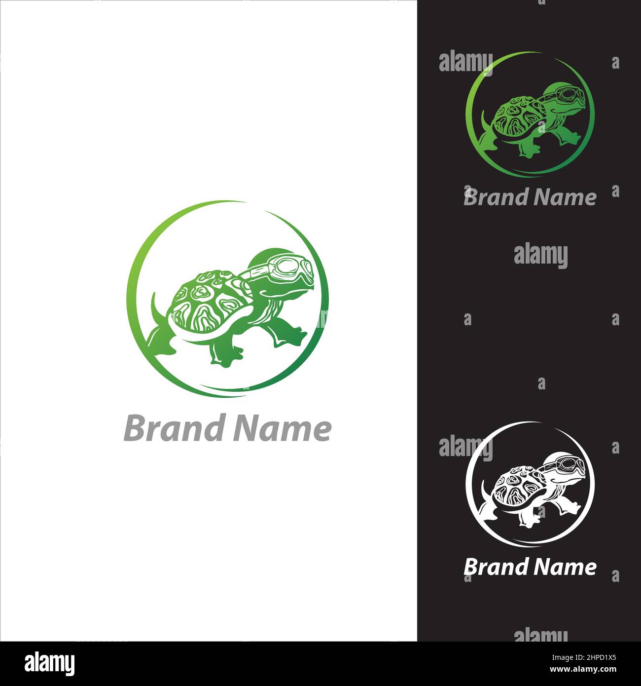 Tortue port de lunettes livraison livraison alimentation isolé logo Vector Business Company.EPS 10 Illustration de Vecteur