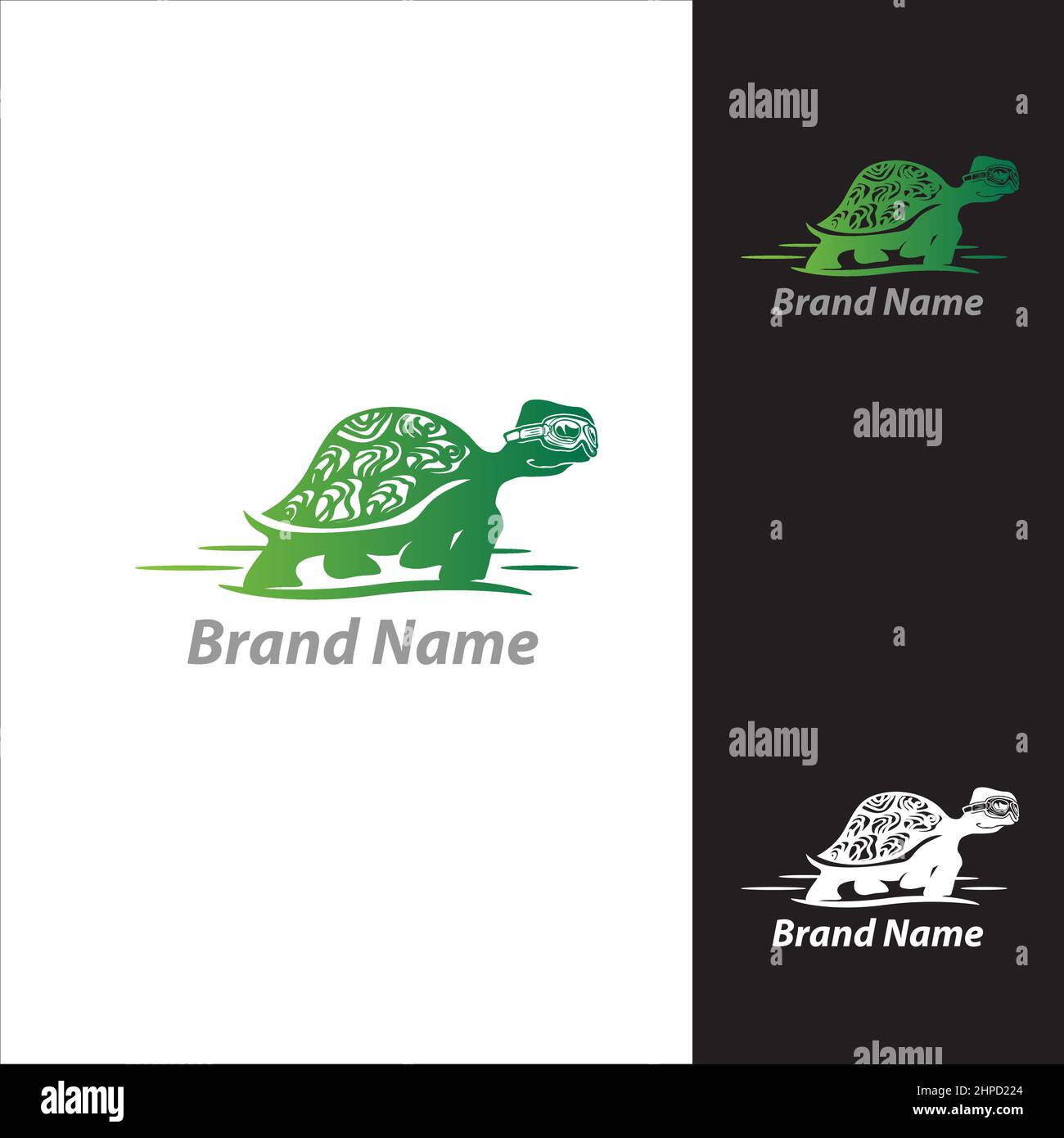 Tortue port de lunettes livraison livraison alimentation isolé logo Vector Business Company.EPS 10 Illustration de Vecteur