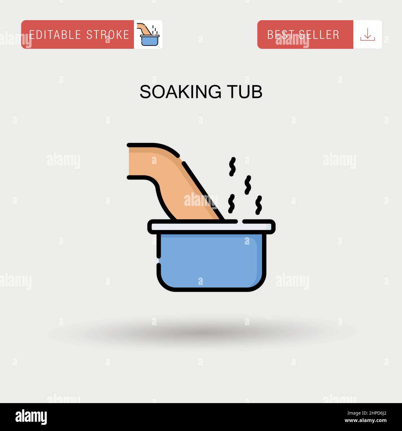 Icône de vecteur simple de la baignoire profonde. Illustration de Vecteur
