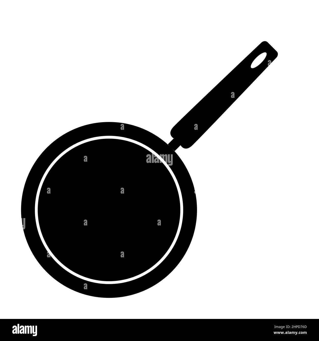 Poêle isolée sur fond blanc. Poêle à frire. Symbole de silhouette. Ustensiles de cuisine pour la cuisine, icône. Illustration vectorielle Illustration de Vecteur