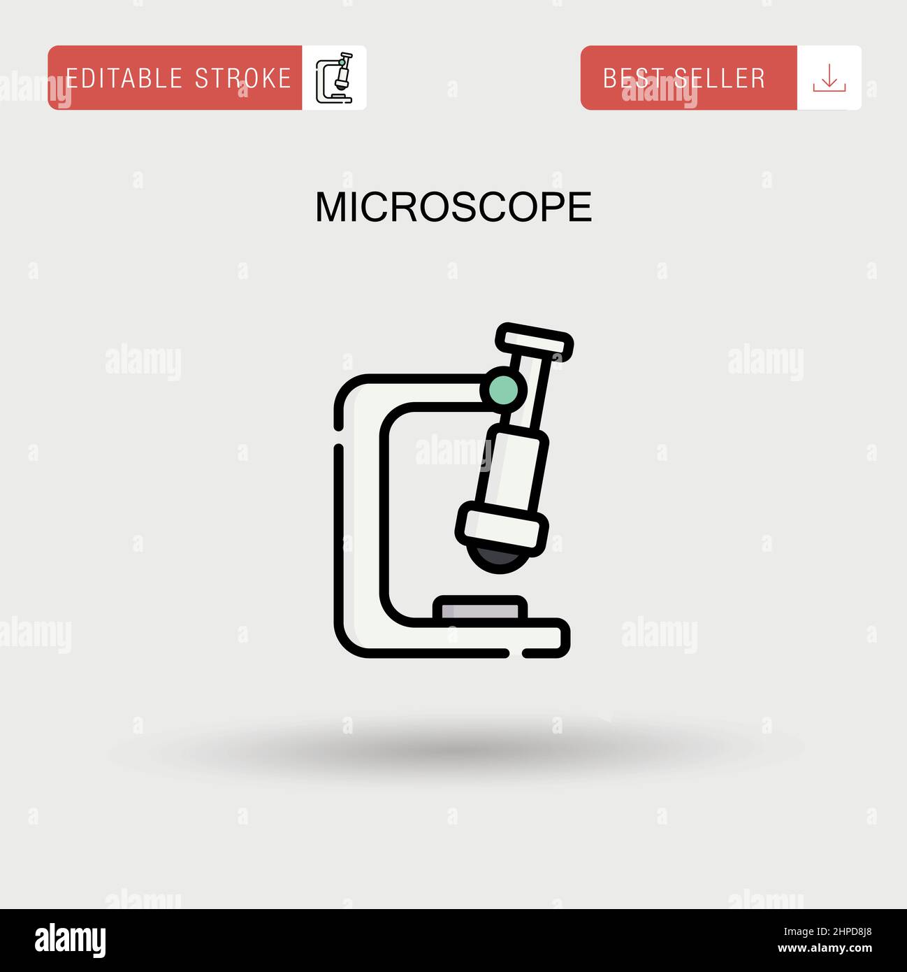 Icône de vecteur simple du microscope. Illustration de Vecteur